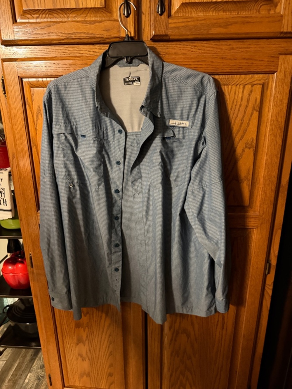 Habit  Light Blue Check Performance Shirt Jacket